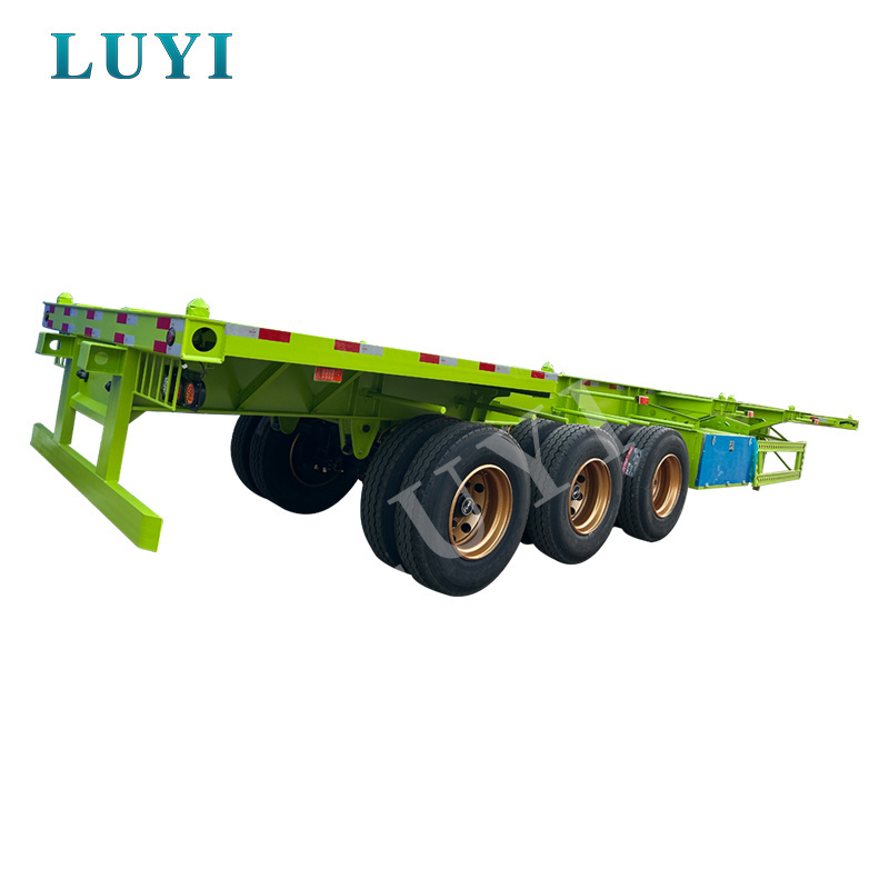 Manufacture factory Price 40ft 20feet Trailer With Container Lock 3 axles Chassis Skeleton Semi Trailer For Sale