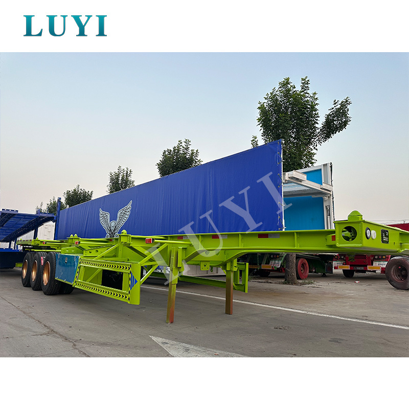 Manufacture factory Price 40ft 20feet Trailer With Container Lock 3 axles Chassis Skeleton Semi Trailer For Sale