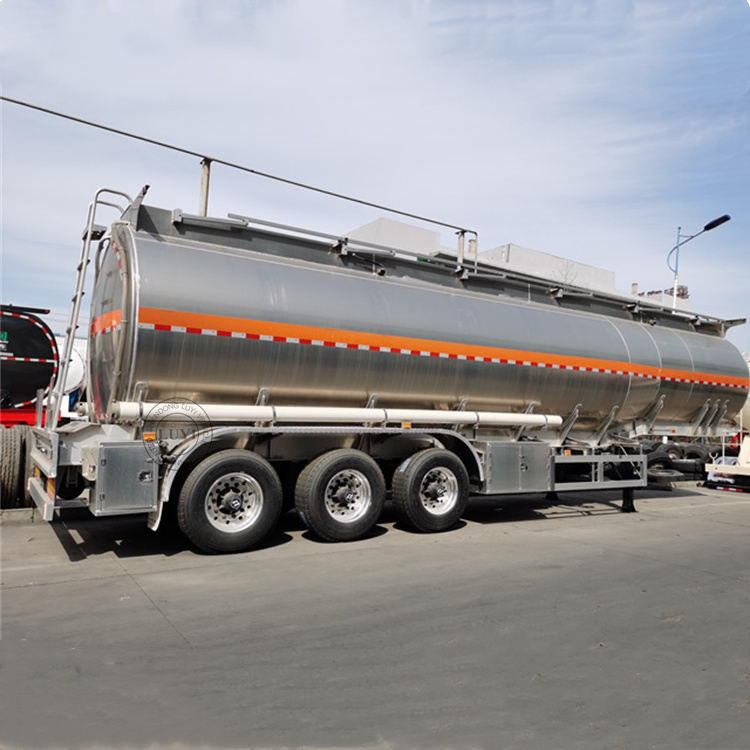 High quality 3 Axles 40-60 Cubic Aluminium Food Oil Fuel Tanker Semi Trailer Trucks For sale