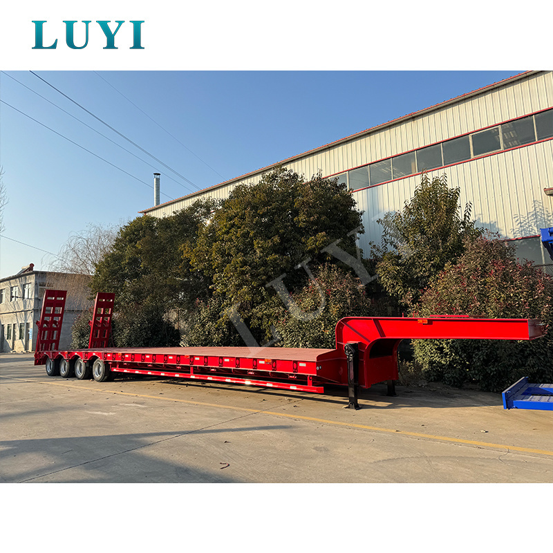 Customized Bulldozer Transport Lowboy Trailer 60 80 Ton excavator load Lowbed low loader Trailer