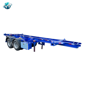 China Factory Sale 40-80 tons 2 Axles 20 Foot 30 feet 40 ft Container Car Carrier Chassis Skeleton Semi Trailer