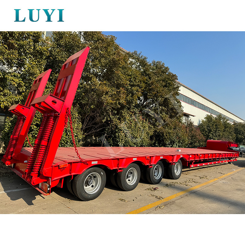 Customized Bulldozer Transport Lowboy Trailer 60 80 Ton excavator load Lowbed low loader Trailer