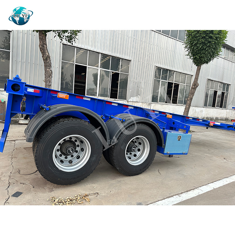 China Factory Sale 40-80 tons 2 Axles 20 Foot 30 feet 40 ft Container Car Carrier Chassis Skeleton Semi Trailer