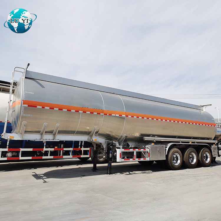 High quality 3 Axles 40-60 Cubic Aluminium Food Oil Fuel Tanker Semi Trailer Trucks For sale