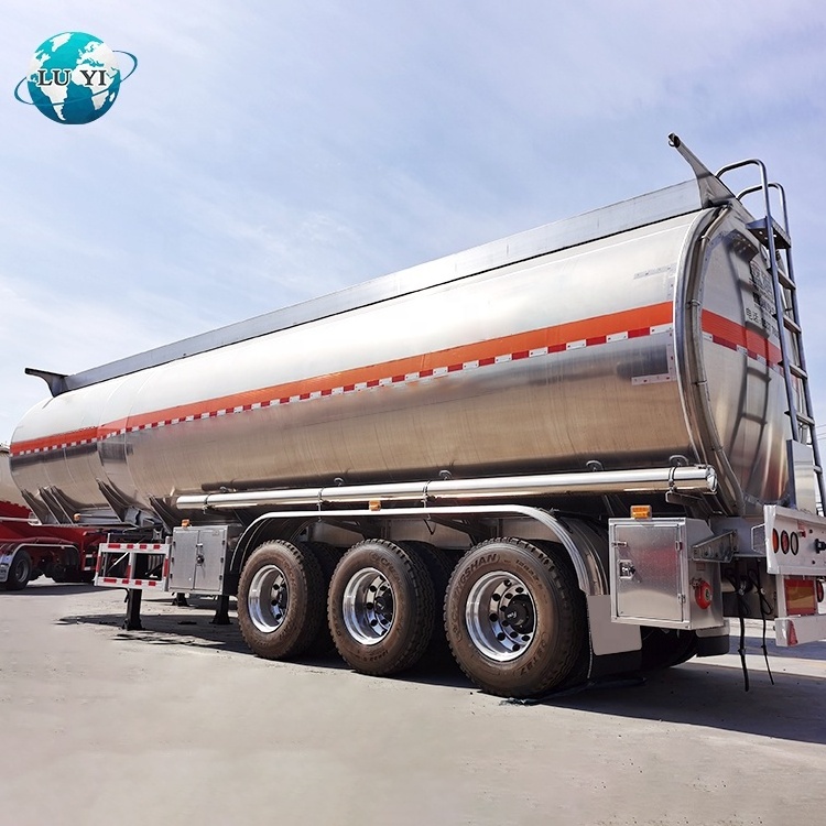 High quality 3 Axles 40-60 Cubic Aluminium Food Oil Fuel Tanker Semi Trailer Trucks For sale