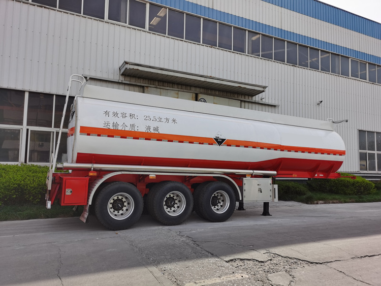 High Quality 3 axles 25 cubic 30 cubic Transport Chemical Caustic Soda liquid oil tanker tank semi trailer truck