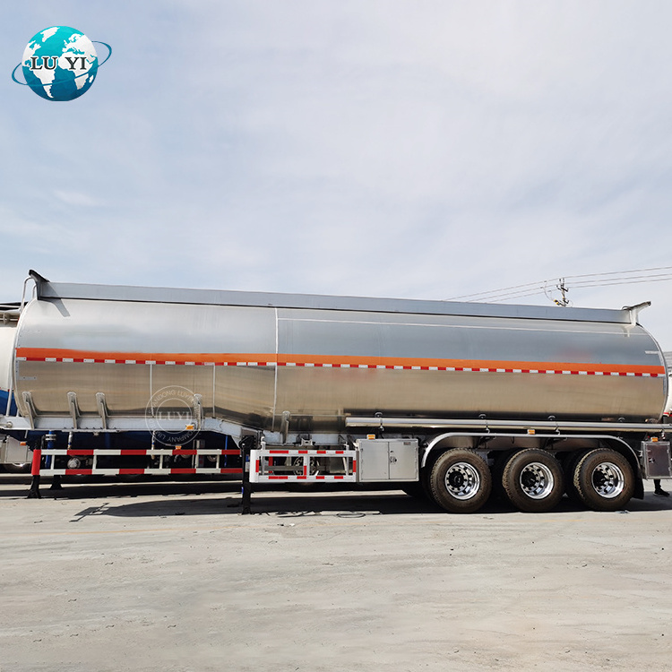 High quality 3 Axles 40-60 Cubic Aluminium Food Oil Fuel Tanker Semi Trailer Trucks For sale