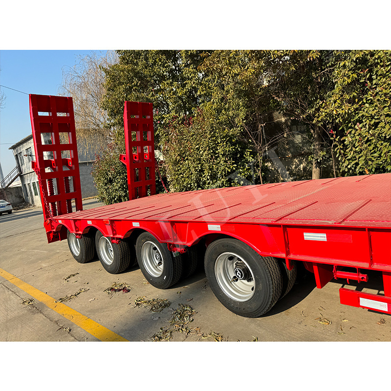 Customized Bulldozer Transport Lowboy Trailer 60 80 Ton excavator load Lowbed low loader Trailer