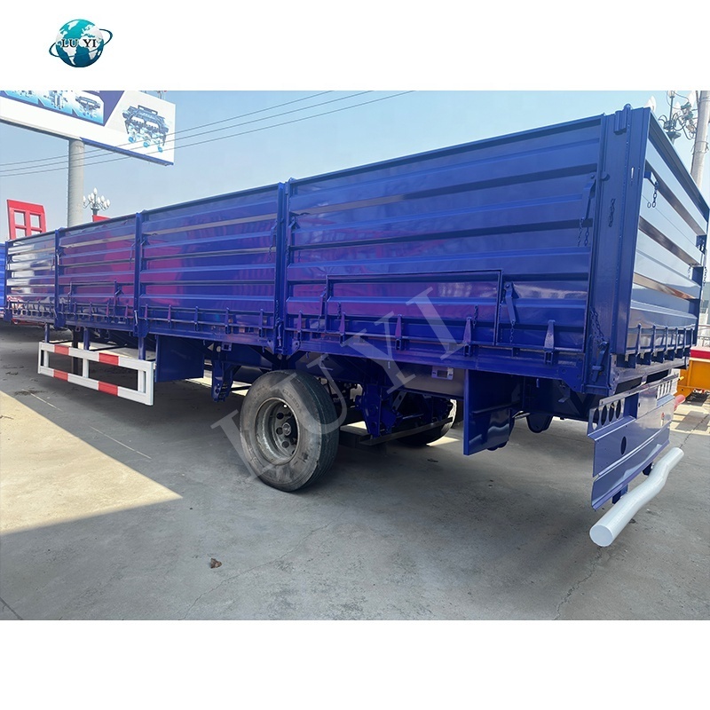 Customized Transportation Cargo Truck Red Side Wall 3 Axles 40tons Stake Fence Semi Trailer with Tarpaulin