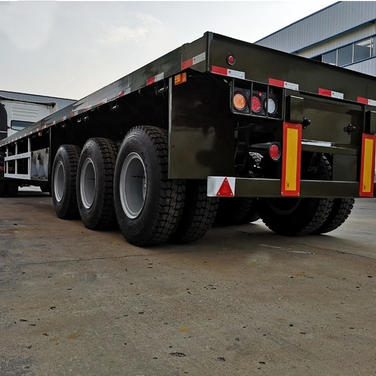 Hot Sale 3 Axle 40ft Container Semi Trailer Chassis Car Trailers Flat Bed Container Flatbed Semi Trailer