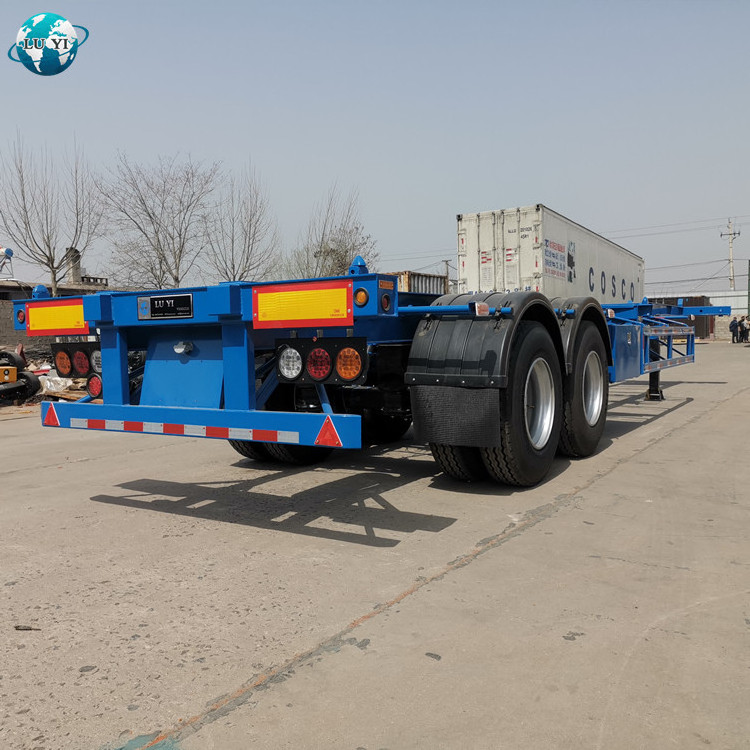 High Quality 2 axles 20 foot  40ft Skeleton chassis Semi Trailer Container Flatbed Truck  with container twist lock