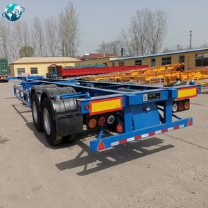 High Quality 2 axles 20 foot  40ft Skeleton chassis Semi Trailer Container Flatbed Truck  with container twist lock