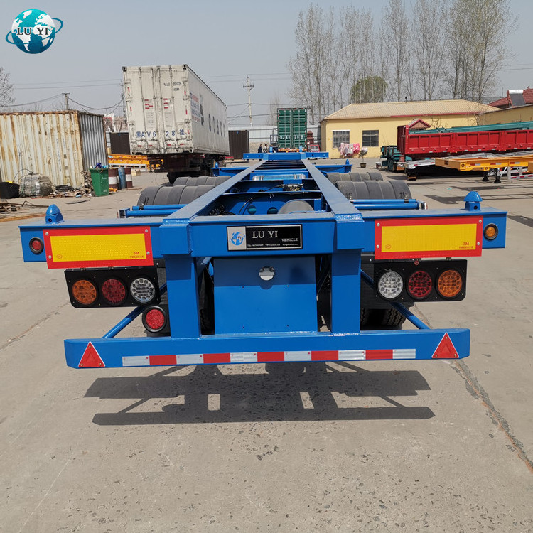 High Quality 2 axles 20 foot  40ft Skeleton chassis Semi Trailer Container Flatbed Truck  with container twist lock