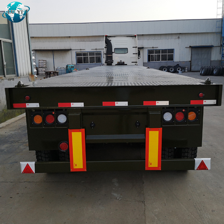 High Quality 60ton to 80 ton 40ft Flatbed Container Semi Trailer Cargos transparent Truck Chassis With Container lock