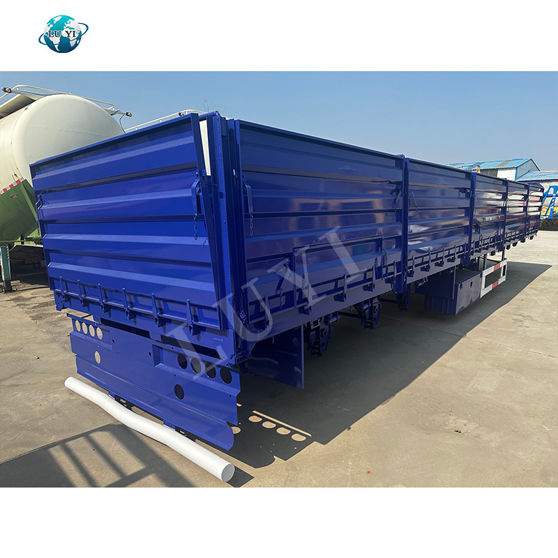 40ton to 60 Ton Drop Side Wall Semi Trailer Sidewall dropside 3 Axle Cargo transport truck Trailer for sale