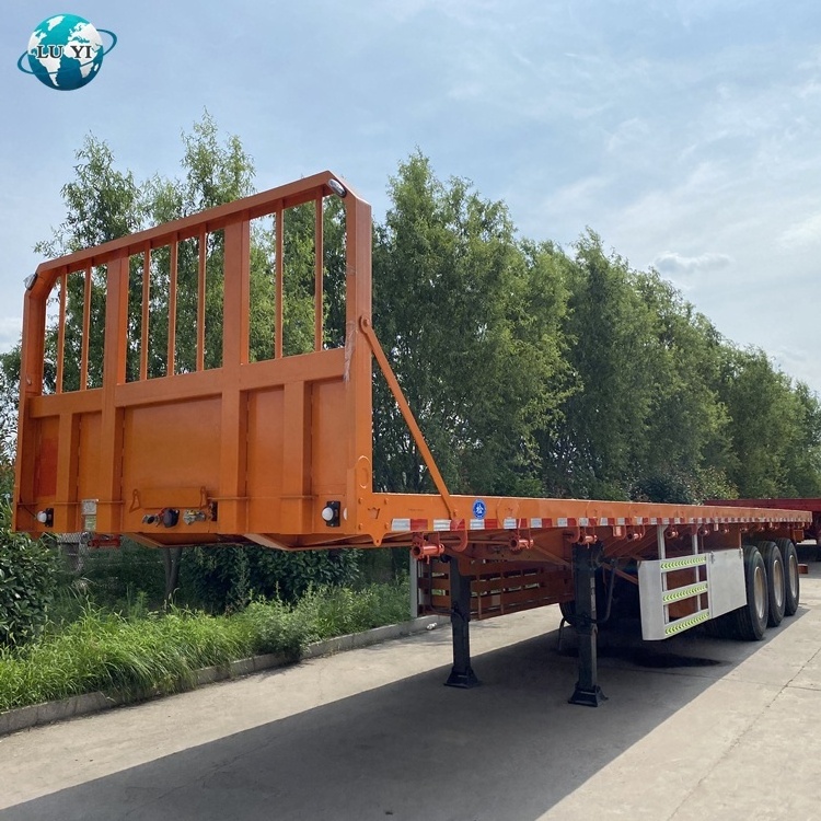 Hot Sale 3 Axle 40ft Container Semi Trailer Chassis Car Trailers Flat Bed Container Flatbed Semi Trailer