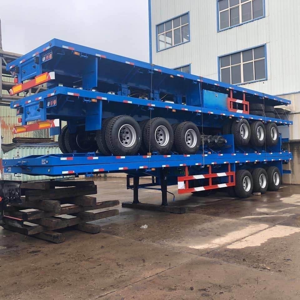 Truck Trailer Flatbed Trailer 3 Axles Container Carrier Truck 60tons 13m Flatbed Trailer