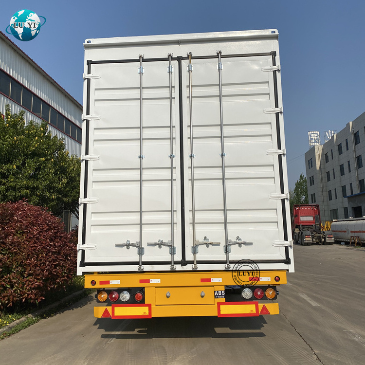 Luyi  3 axles box semi trailer with skeleton 40 ft dry van semi trailer for sale