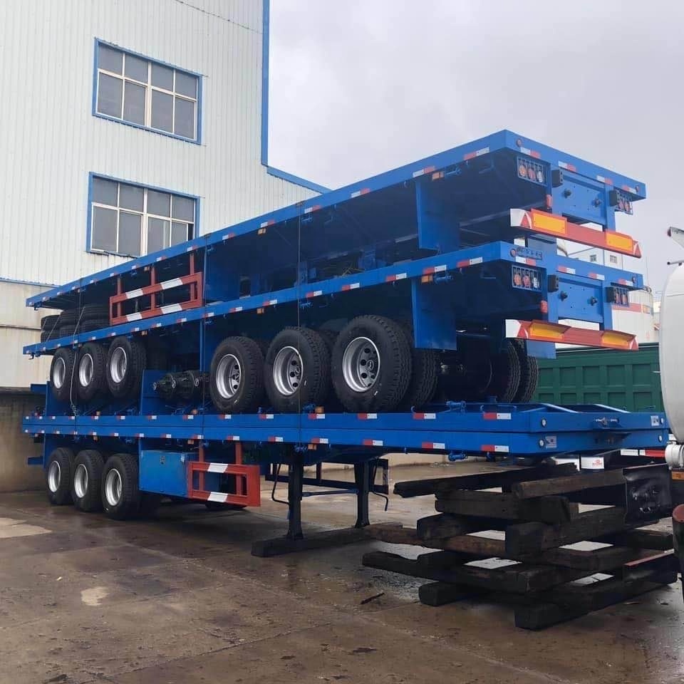 Truck Trailer Flatbed Trailer 3 Axles Container Carrier Truck 60tons 13m Flatbed Trailer