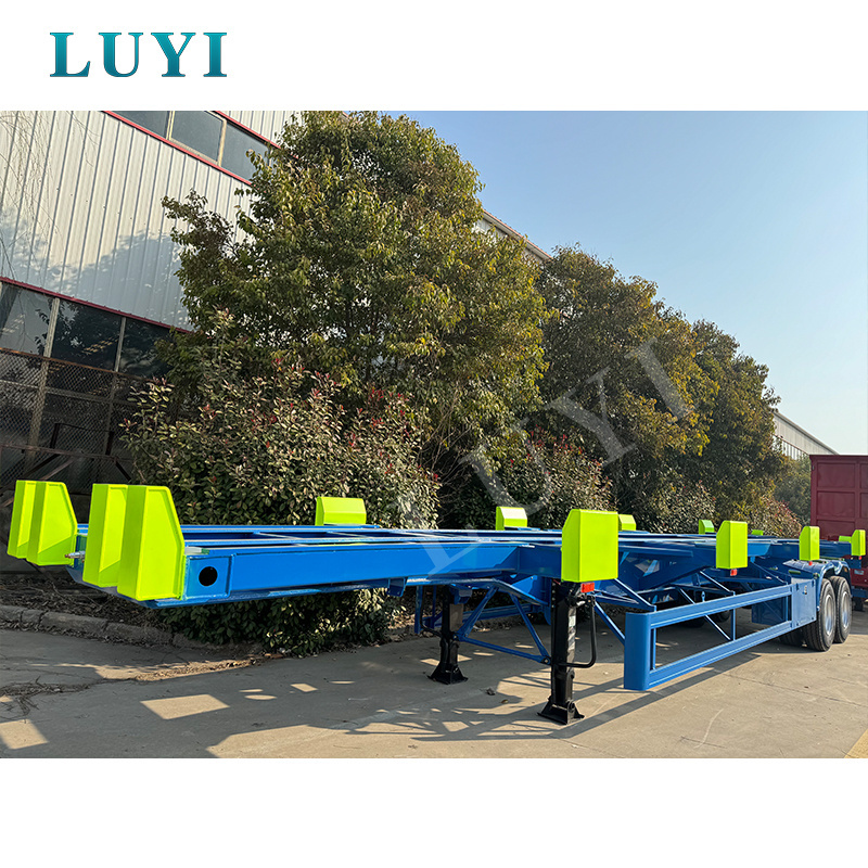 LUYI Factory direct sales multi-purpose vehicle 30 tons 3-axle container chassis 40 foot skeleton semi trailer truck