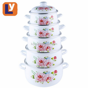 HIgh quality 5pcs 18-26cm enamel porcelain turkey pot casserole