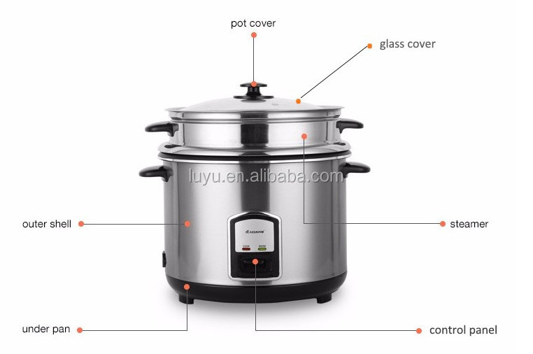 1.0/1.2/1.8/2.2/2.8L national electric rice cooker with glass cover