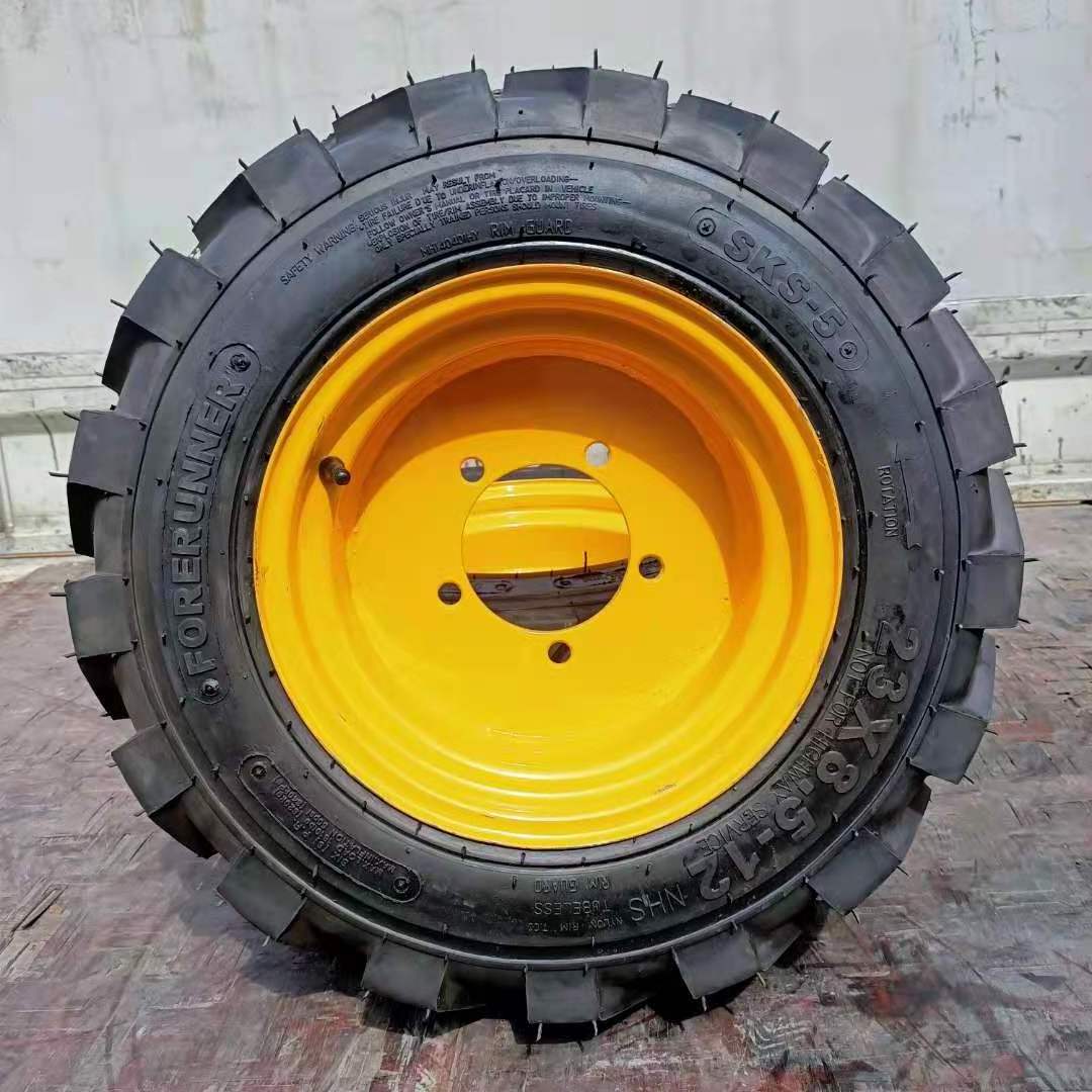 Chinese otr skid steer tire  23*8.5-12 forklift tubeless loader tire with rim