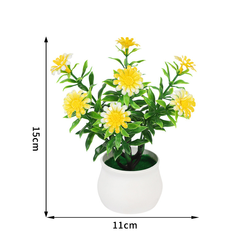 Artificial Flower Bonsai Small Daisy Potted Plants Office Home Decoration