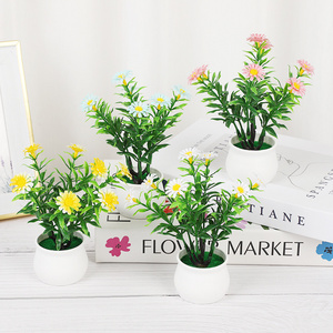 Artificial Flower Bonsai Small Daisy Potted Plants Office Home Decoration