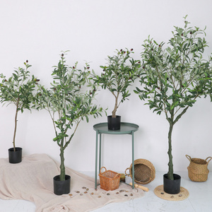 Hot Sale Artificial Trees Plastic Plant Potted olive Tree with fruit For Indoor Decoration Outdoor Decorative Bonsai