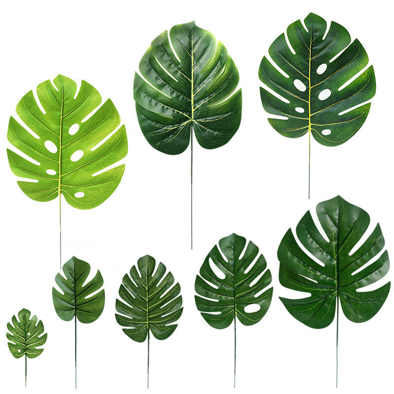 wedding decor DIY Artificial Leaves Palm Tree  green leaves decoration  Plant home decor Tropical monstera leaf