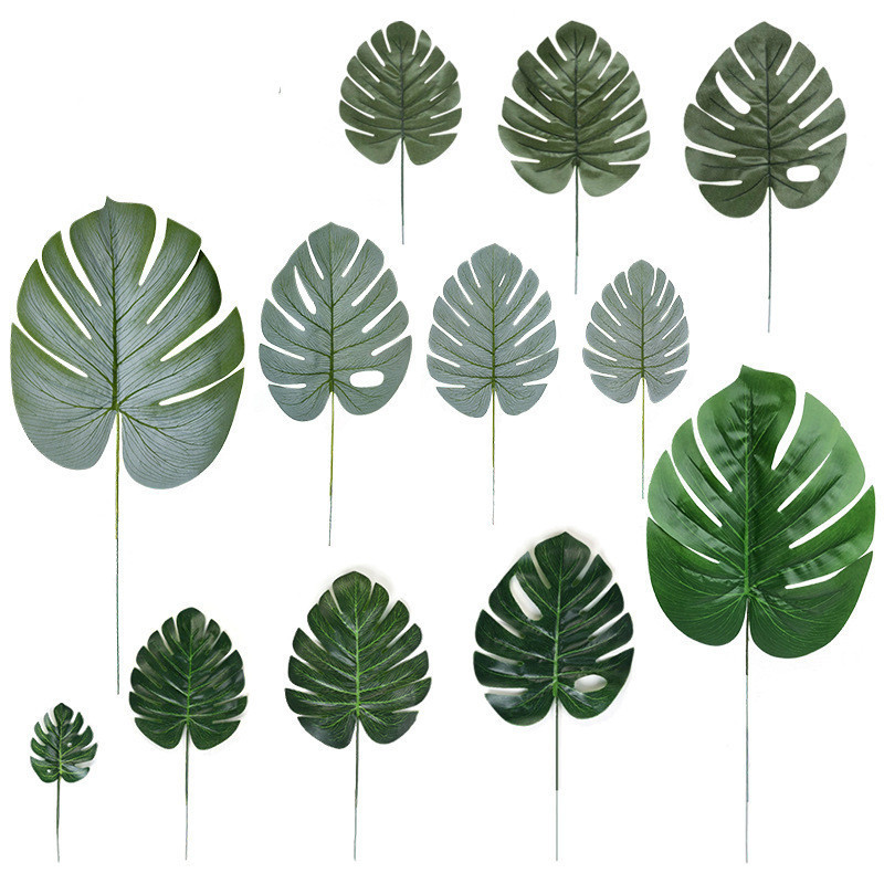 wedding decor DIY Artificial Leaves Palm Tree  green leaves decoration  Plant home decor Tropical monstera leaf