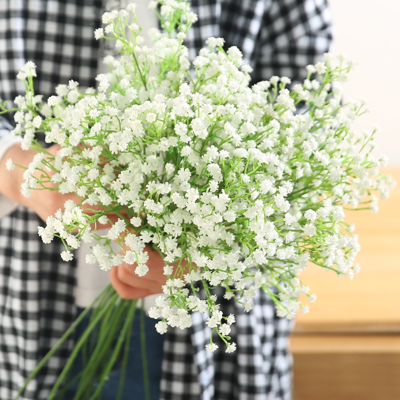 Artificial fake 60cm White baby breath Babysbreath Gypsophila Flower Artificial Real Touch Flower for wedding home decor