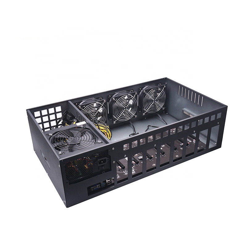 Brand new design 8 GPU Server Case Frame Rig Case B85 55mm Atx Computer Case