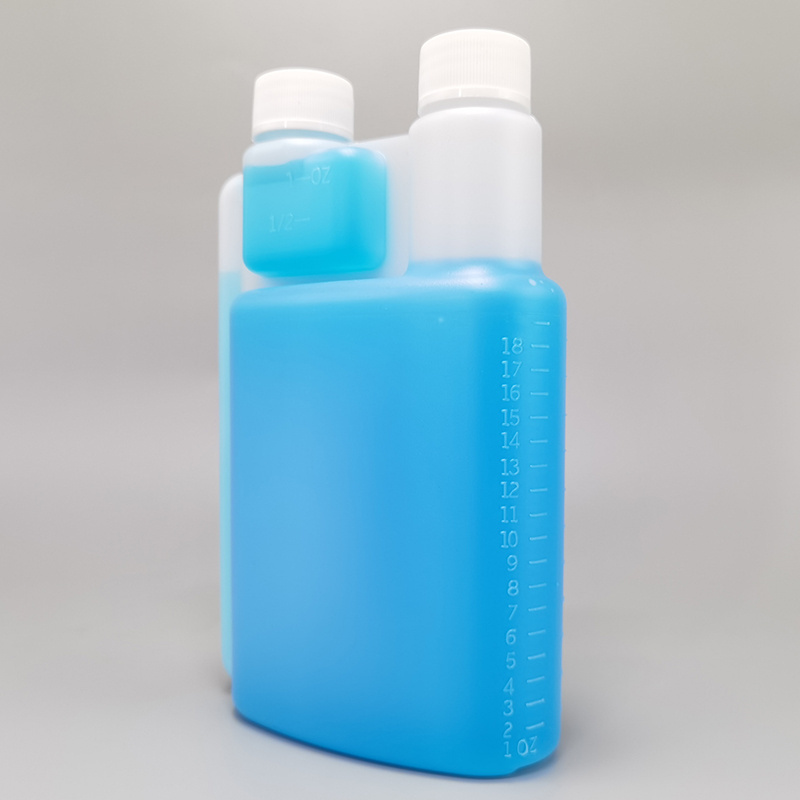 600ml 20oz Food Grade Plastic Twin neck Standard Measured Squeeze Bottle