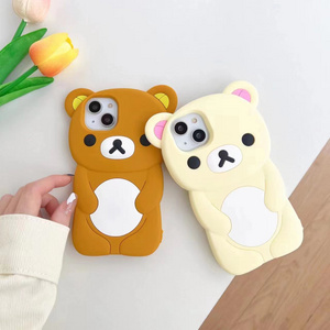 Cartoon cute teddy bear couple style suitable for iPhone 13 promax Apple 12 phone case 11xs/xr soft