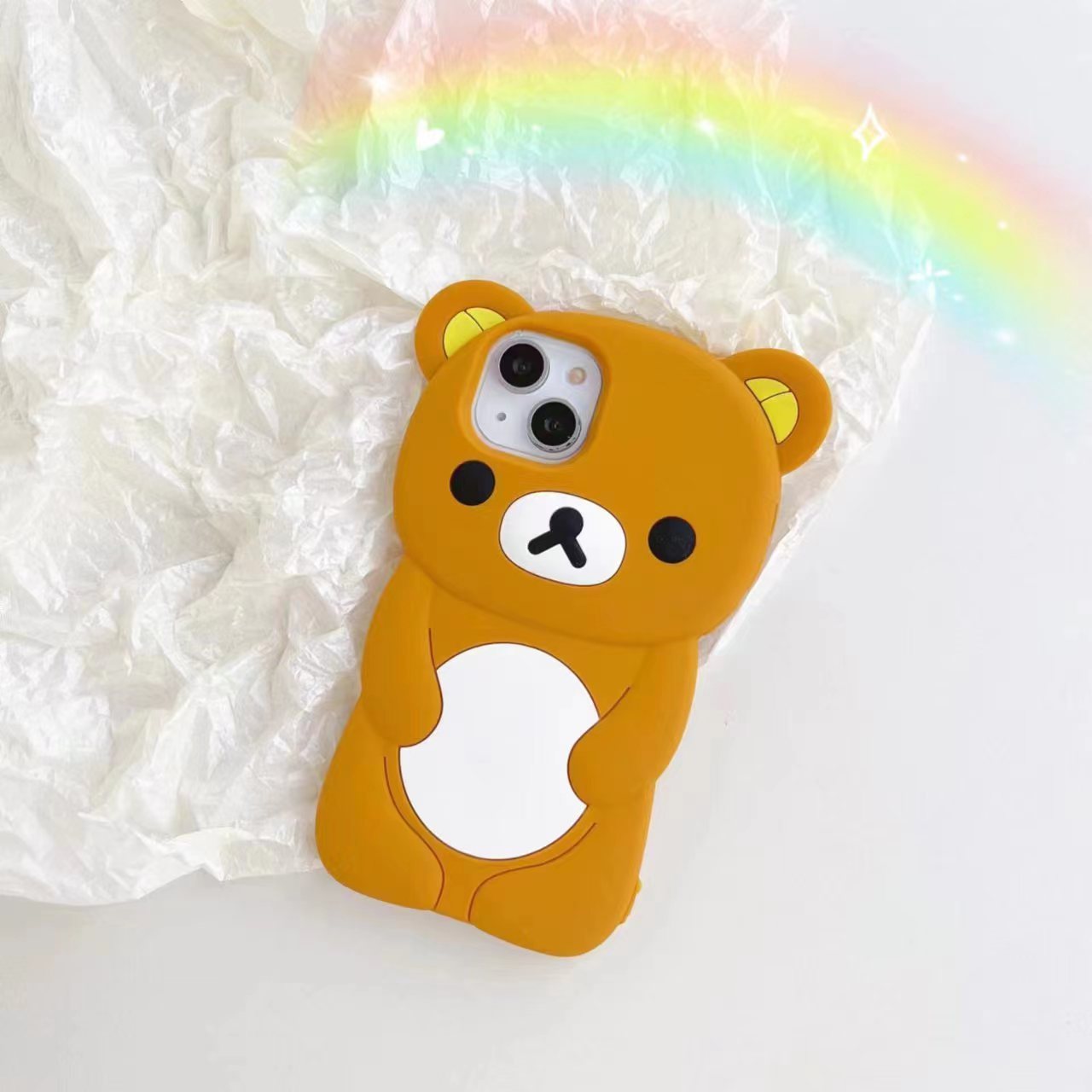 Cartoon cute teddy bear couple style suitable for iPhone 13 promax Apple 12 phone case 11xs/xr soft