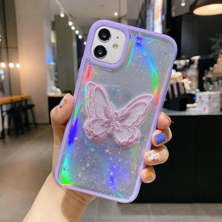 Laser Paper Phone Cover Case With Lace Butterfly Phone Cases Cases Protection For Iphone 11 12 13 Pro Xs Max Xr 8 7 6 Plus