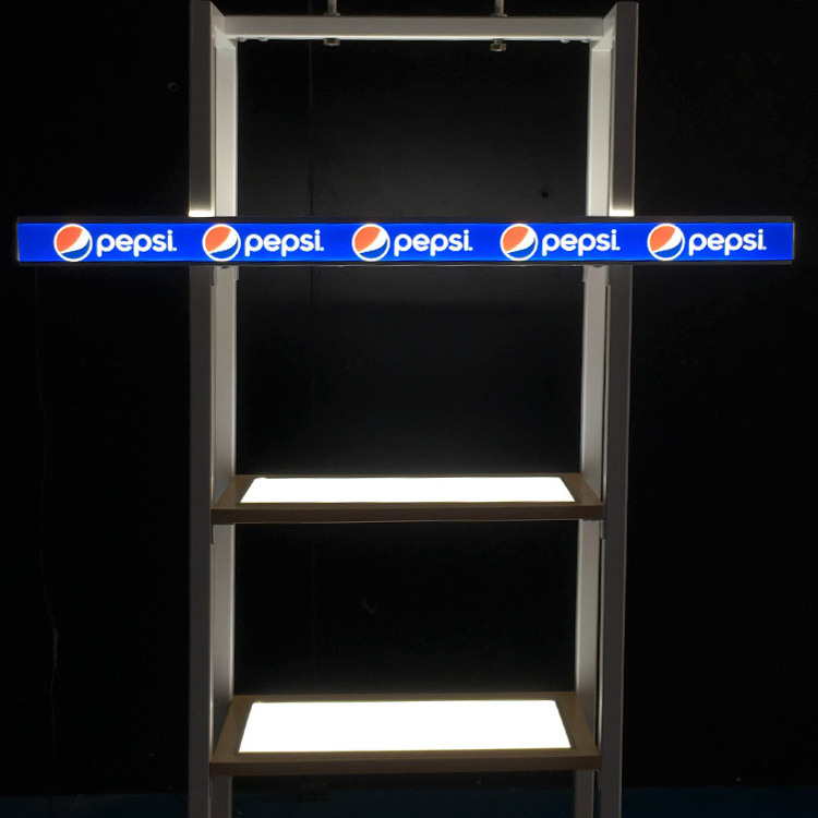 LED panel for display rack, High end clothing rack display furniture, Wood retail clothing store display rack