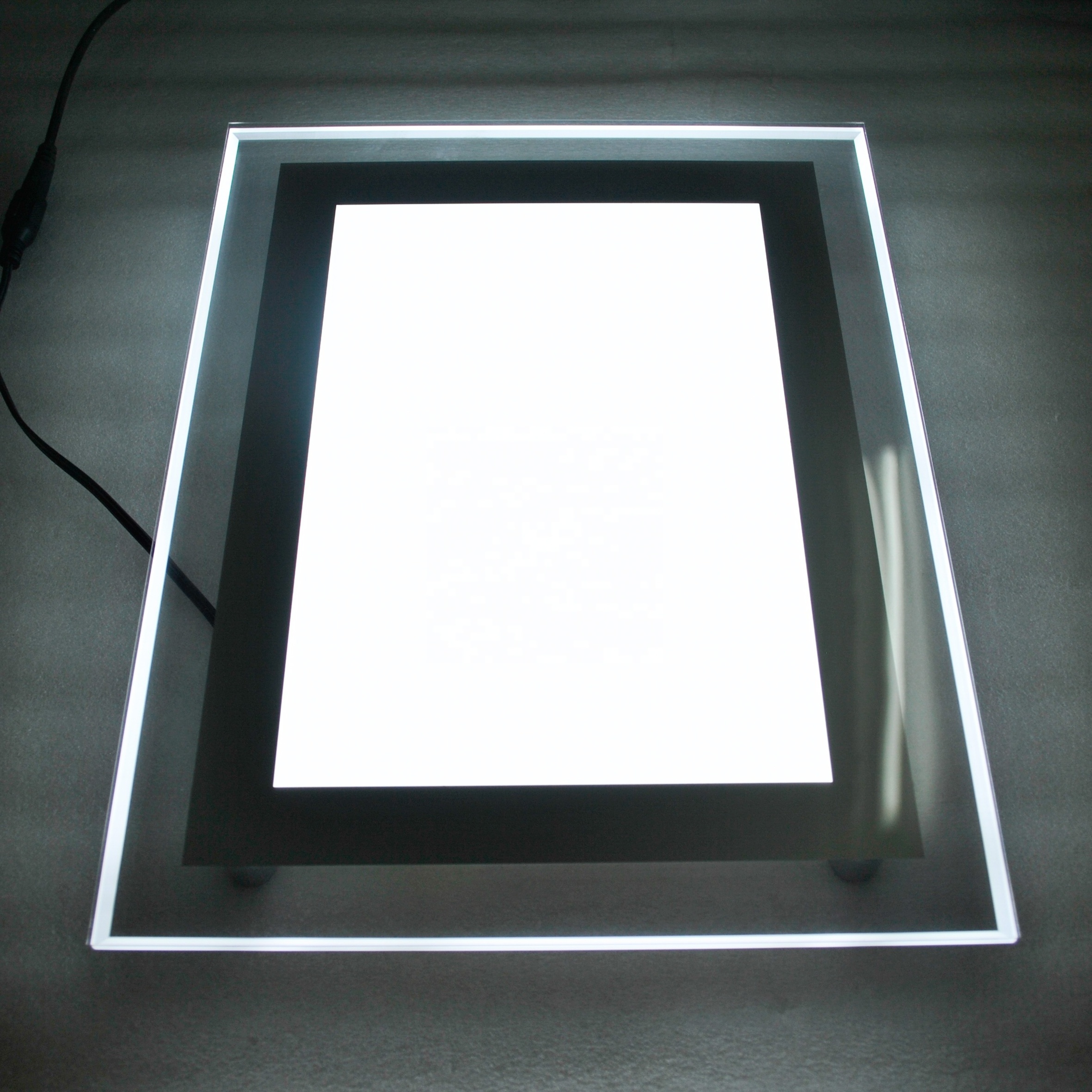 custom size A4 A3 A2 A1 wholesale crystal photo frame acrylic light box LED acrylic light panel