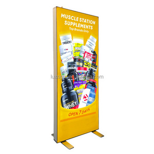 Advertisement Light Box Aluminum Customized Double Lit Up Exhibition Floor Poster Advertising Lightbox Backlit Light Box Sign