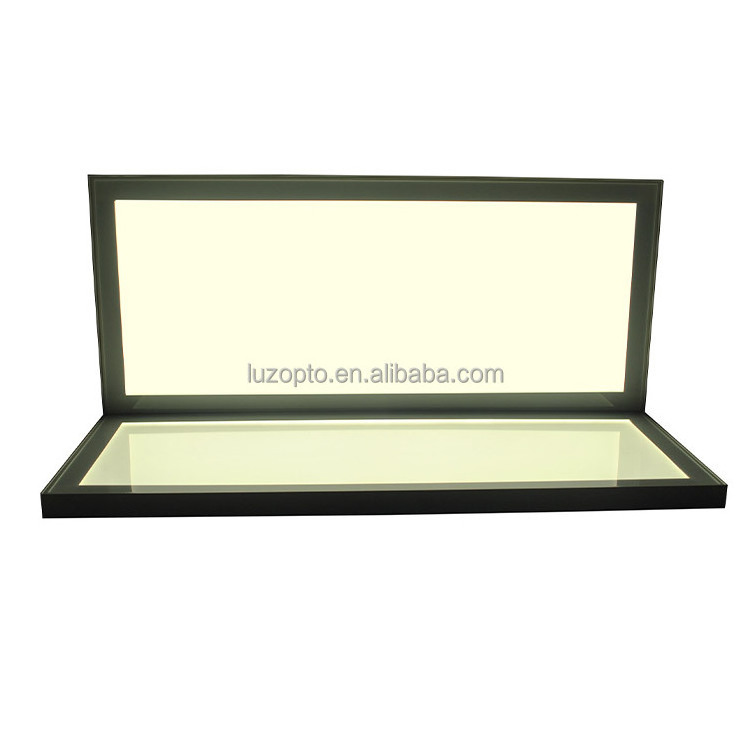 L shape custom sizes cosmetic shop counter top acrylic light panel LED cosmetic display stand