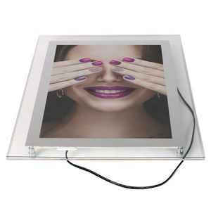 custom size A4 A3 A2 A1 wholesale crystal photo frame acrylic light box LED acrylic light panel