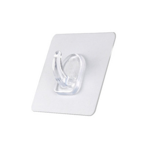 Transparent Plastic Wall Hooks Hangers Self Adhesive Door Wall Hangers Hook for Kitchen Bathroom Waterproof Adhesive Hooks