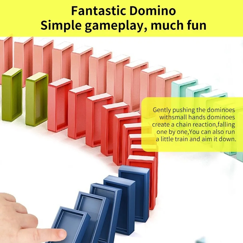 Kids Birthday Gift Automatic Laying Domino Train Electric Car Brick Blocks Kits Creative Games Intelligence Educational DIY Toys