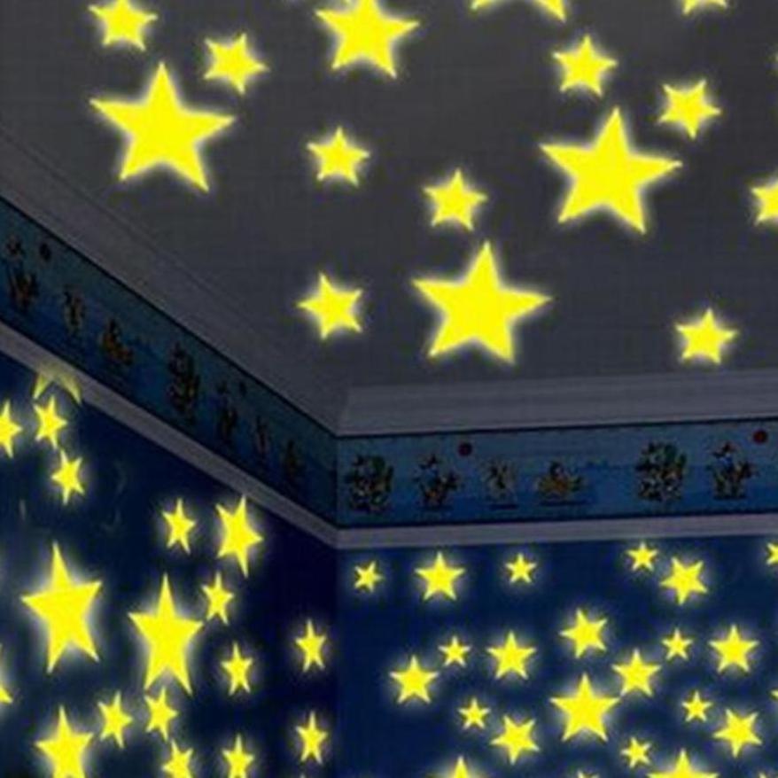 100pcs Glow In The Dark Stars Glow Wall Stickers Stars Luminous luminous glow sticker