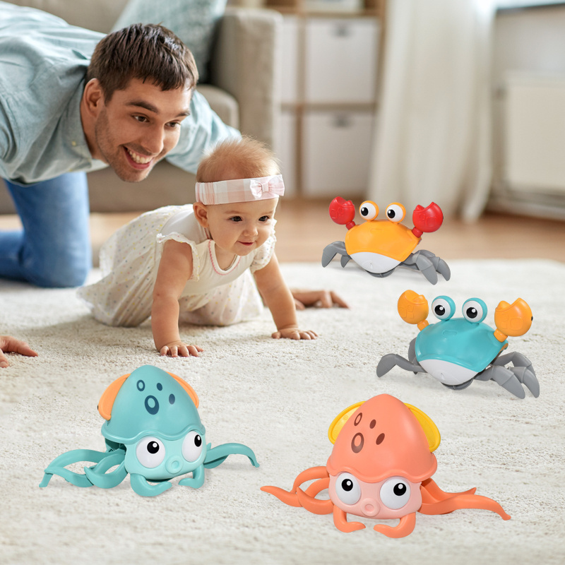 Interactive Crab Toy for Babies Creative Crawling Crab Escape Electronic Toys Animal Pet Runaway Musical Toys Gifts Dropshipping