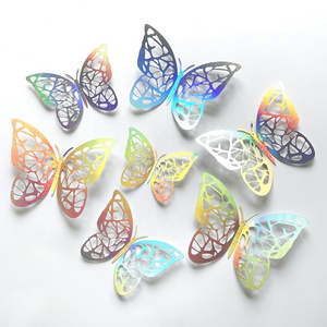 12Pcs 3D Multicolor Butterflies Wall Sticker Decal Mural Home Decoration 3 Sizes Butterflies Decorations Stickers For Wall Cake