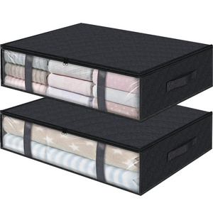 Quilt Clothes Storage Bag Big Capacity Duvet Blanket Sorting Bags Dustproof Closet Under-Bed Storage Moisture Proof Organizer