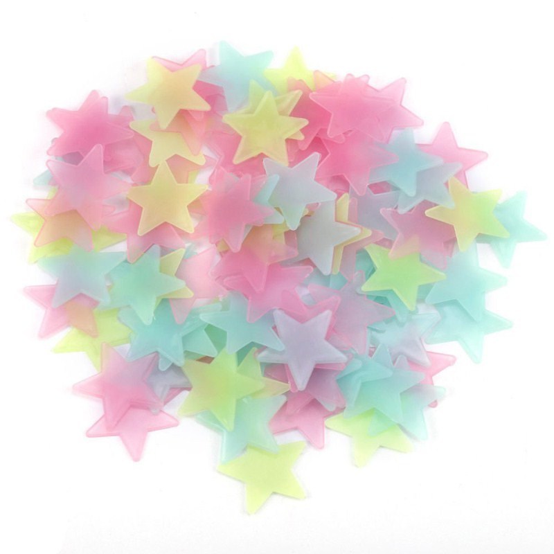 100pcs Glow In The Dark Stars Glow Wall Stickers Stars Luminous luminous glow sticker